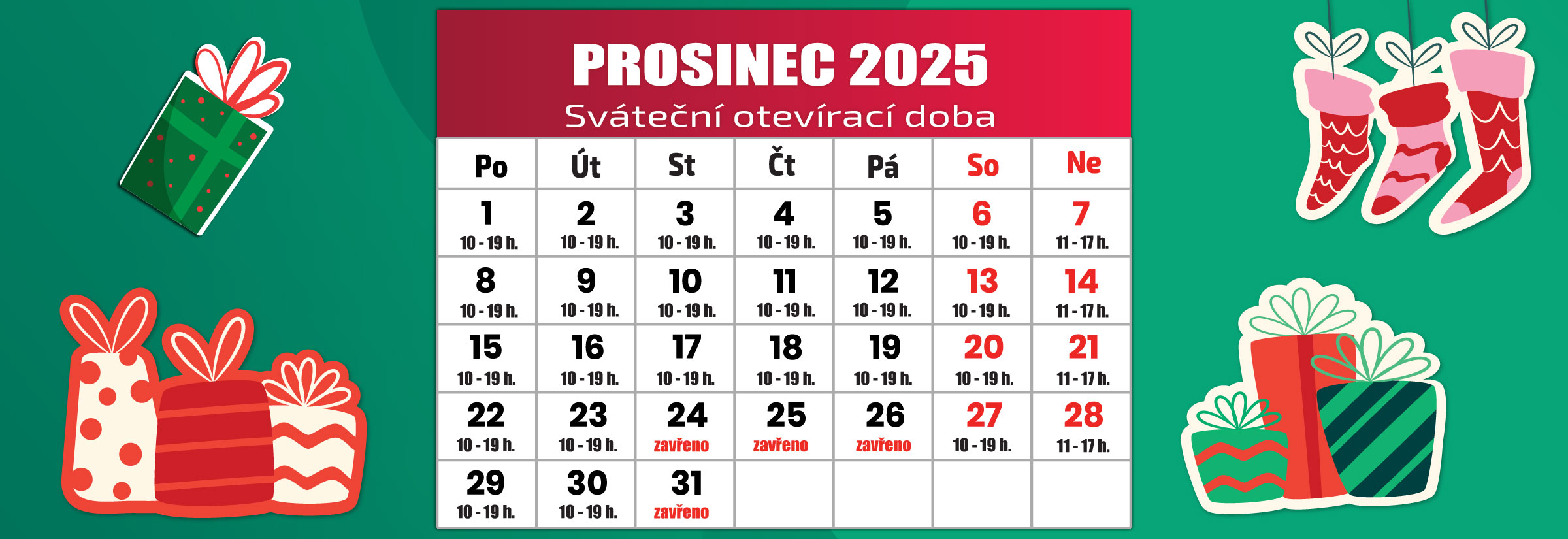 Vanocni oteviraci doba