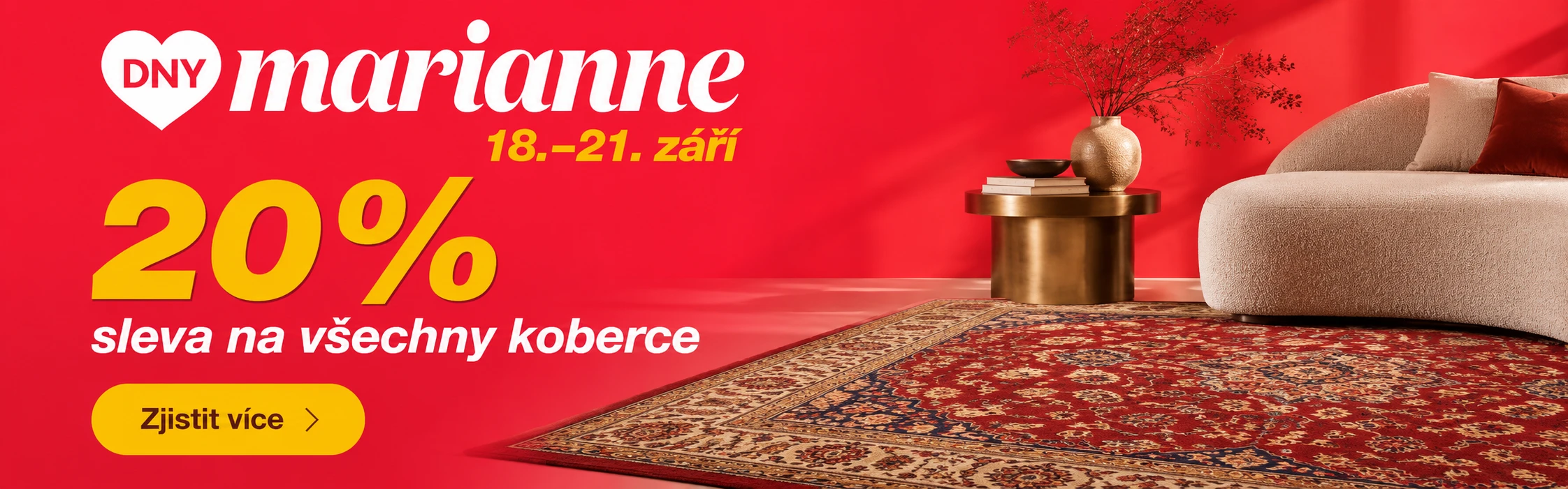 Dny Marianne 18.–21. září, sleva 20 % na všechny koberce
